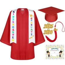 Unisex Matte Kindergarten Graduation Gown Cap Tassel Set with 2025/2026 Charm...