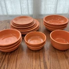 Fiestaware Tangerine Orange Plate Bowl Lot 17 Pcs No Chips / Cracks