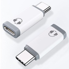 Jadebones 2 Pack USB C to Light-ning Audio Adapter, Type C Male White