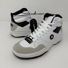 Airwalk High Top Sneakers Size 8 White Black Skate Shoes Leather NWT Men's
