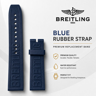 BREITLING Dark Blue Diver Pro Rubber Strap - 22 MM 152S Replacement 22-20