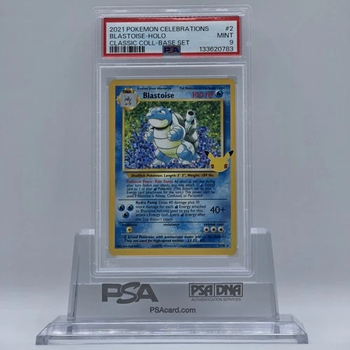 2021 Pokemon Celebrations Classic Coll Base Set #2 Blastoise Holo PSA 9