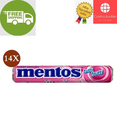 14 Pack X Mentos Chewy Candy tutti frutti Flavor Halal (29 Gram)  FREE SHIPPING 