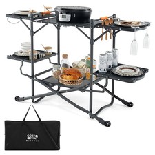 Camping Kitchen Table Folding Outdoor Cooking Station Portable Camping Table