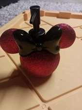 Soap Dispenser Red Glitter Resin Pump Disney Mickey Minnie Mouse - Brand New