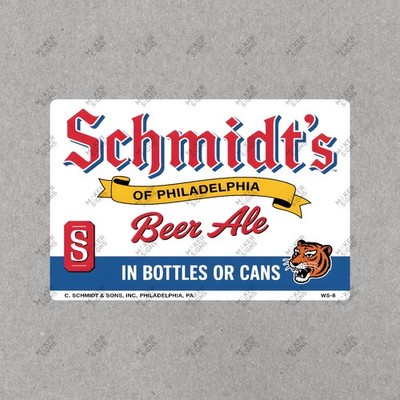 Vintage Schmidts Beer Sign Philadelphia Brewery Metal Advertising #227113