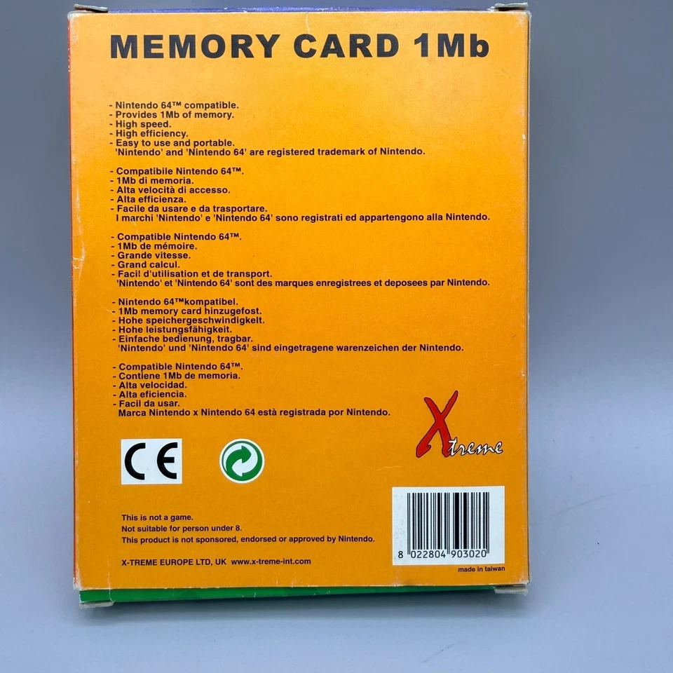 Memory Card 1Mb Xtreme – Nintendo 64 Compatibile – Completa di Scatola - Immagine 3 di 3