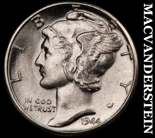 1944-D Mercury Dime- Choice Gem Brilliant Uncirculated++++ No Reserve #J3287
