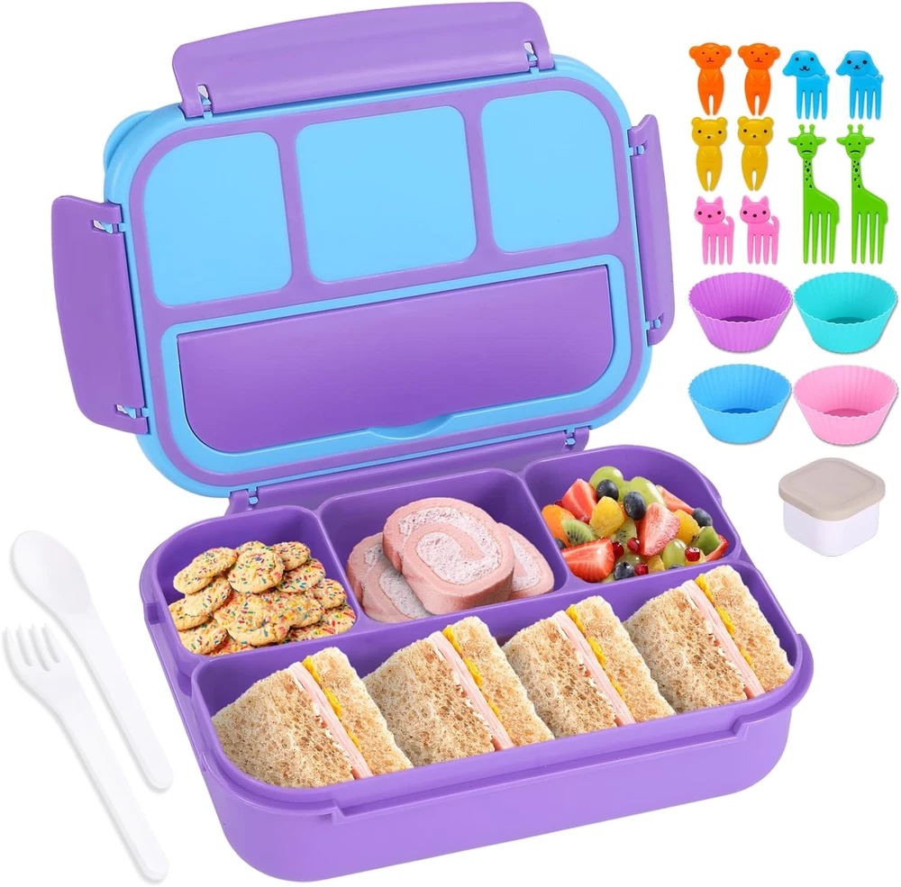 Bento Box Lunch Container for Adults Kids with 4 Compartments