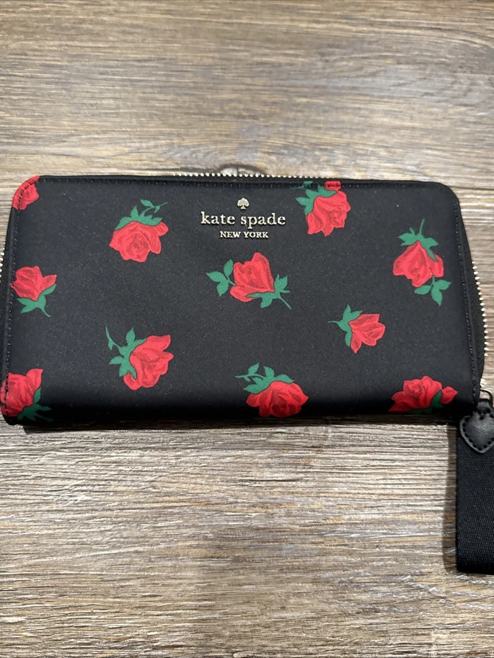 Cartera Kate Spade Chelsea Rosa Estampado Flores Continental Nylon Floral Foto 2 de 4