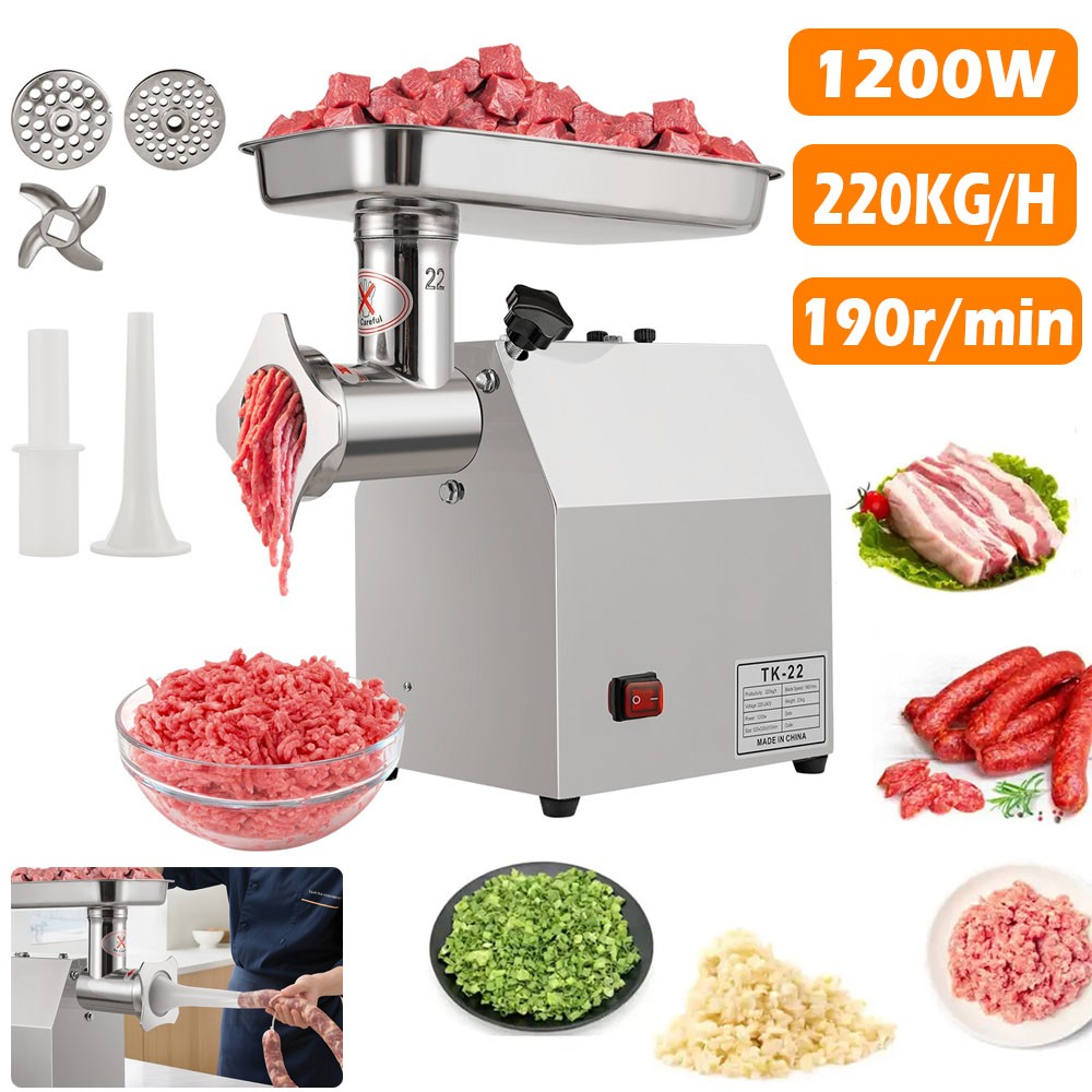 220kg/h Profi Fleischwolf Gastronomie Edelstahl Gastro Zerkleinerer Fleisch Wolf