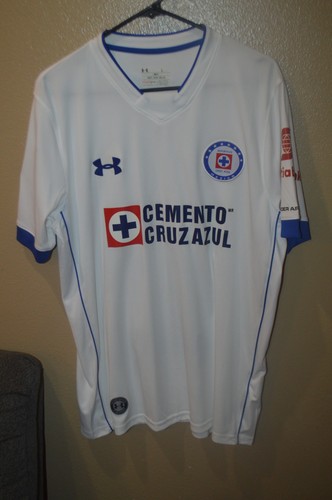 2017 UNDER ARMOUR LIGA MX MEXICO FUTBOL SOCCER CRUZ AZUL WHITE JERSEY MENS LARGE - Picture 2 of 14