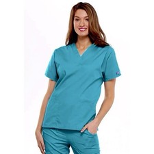 CHEROKEE Workwear Women's Scrubs Set X-Small Teal 4700 Top, 4101 Flare Pants
