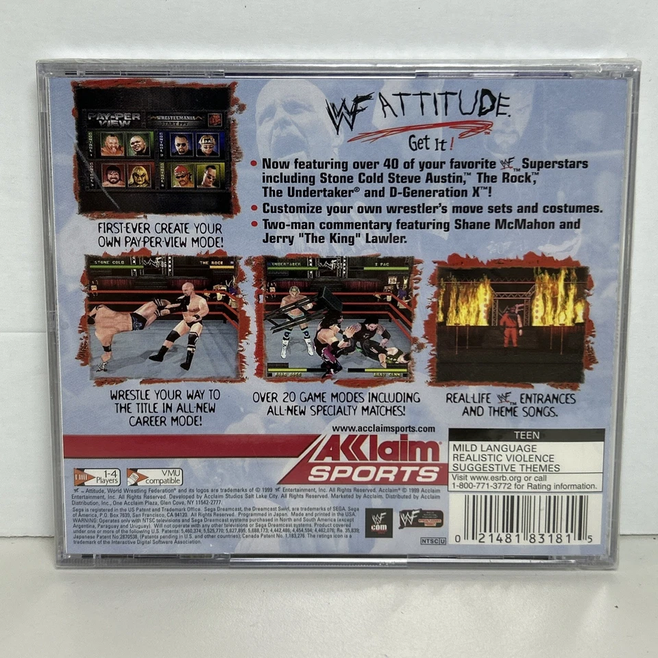 WWF Attitude - Sega Dreamcast  - Video Game - Factory Sealed - Brand New - Image 2 of 4