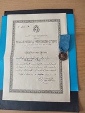 medaglia Al Merito Lungo Comando Nominativo D'argento 1937 Con Attestato 