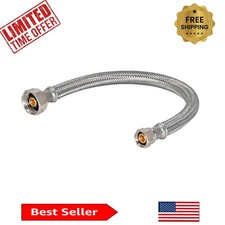 Durable 20-Inch Stainless Steel Faucet Supply Line - Easy Install 1/2" x 3/8"