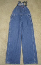 Dickies Overalls Mens 34x30 Blue Denim Bib Workwear Carpenter Utility Farmer