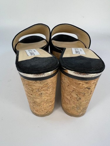 Jimmy Choo sandals Deedee platform wedge black suede 39.5 uk6.6 rarely worn *LC - Picture 5 of 10