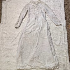 1950s Vintage Cotton Wedding Dress Soutache Lace Bridal Gown