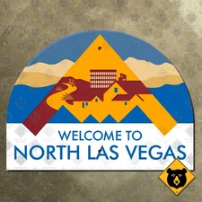 Welcome to North Las Vegas Nevada city limit logo sign B-2 Spirit 12x9