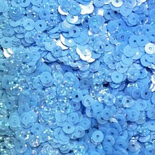6mm Flat Sequins Sky Blue Transparent Hologram Glitter Sparkle Made in USA
