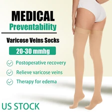 Compression Stockings Therapeutic 30-40mmHg Closed Toe Socks Thigh High Support