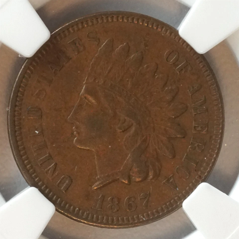 1867 Indian Head Small Cent XF 45 BN NGC 1C - Image 3 of 4