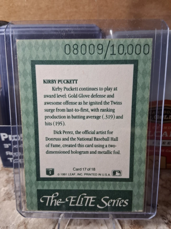 1991 LEAF The Elite Series Kirby Puckett - Image 2 of 2