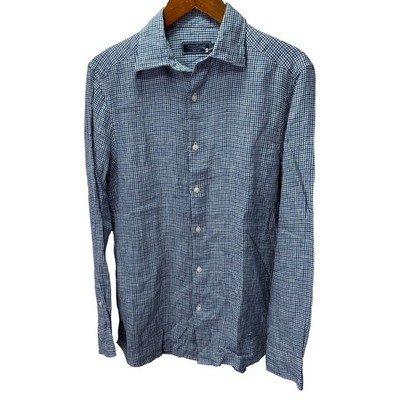 Vineyard Vines Men's Shirt sz S 100% Linen Long Sleeve Plaid #H355
