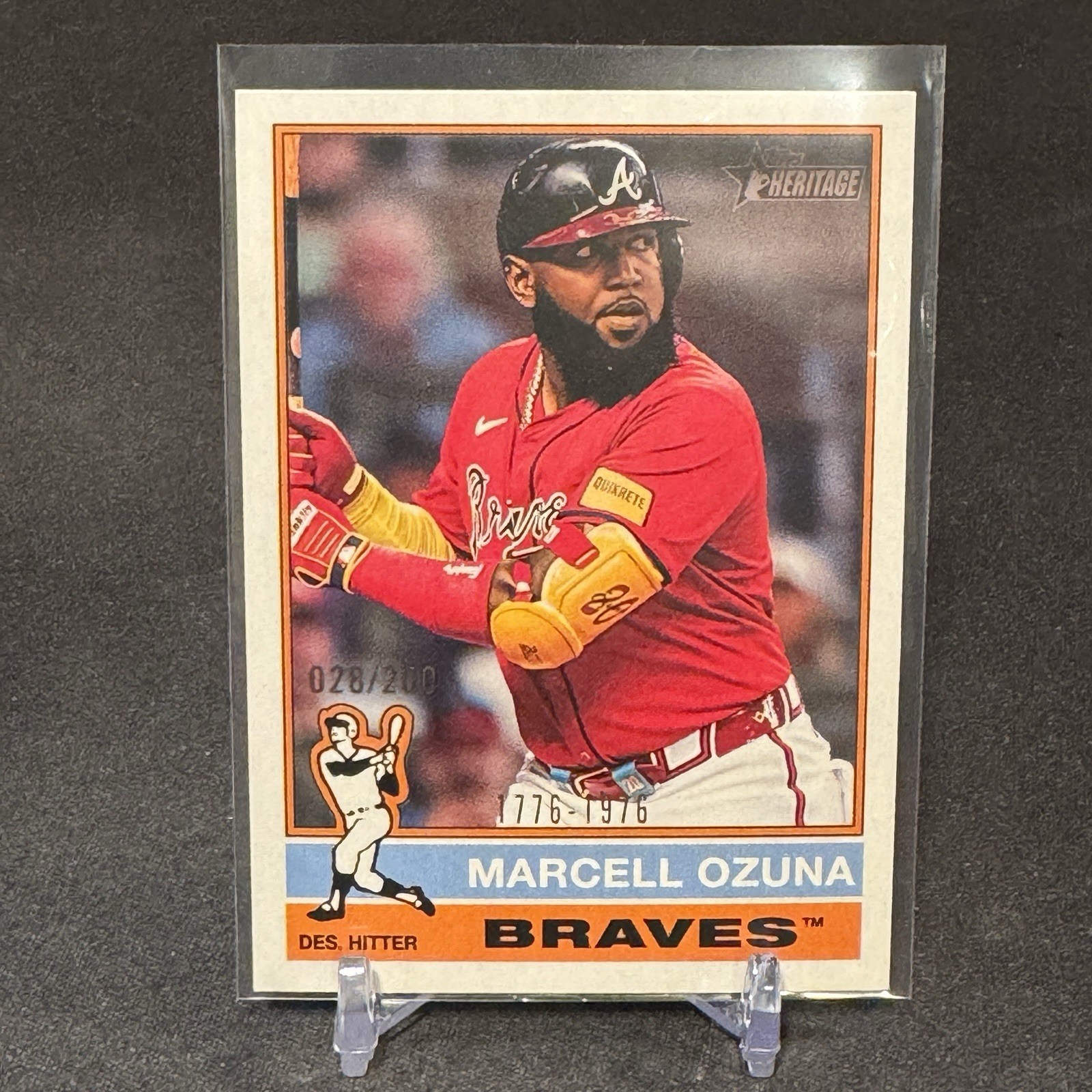 MARCELL OZUNA 2025 TOPPS HERITAGE BICENTENNIAL 1776-1976 BRAVES /200