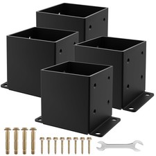 6x6 Post Base 4PCS, Inner Size 5.6x5.6 Inch Fence Post Anchor, Rust-Proof 13 ...