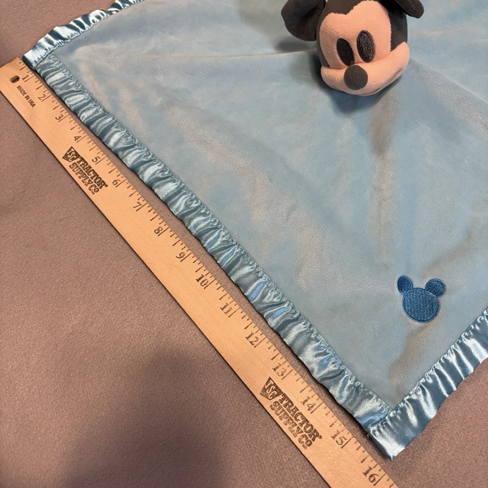 Disney Bebé MICKEY MOUSE Lovey Manta de Seguridad Felpa Suave Blankee Borde Satinado Foto 4 de 4