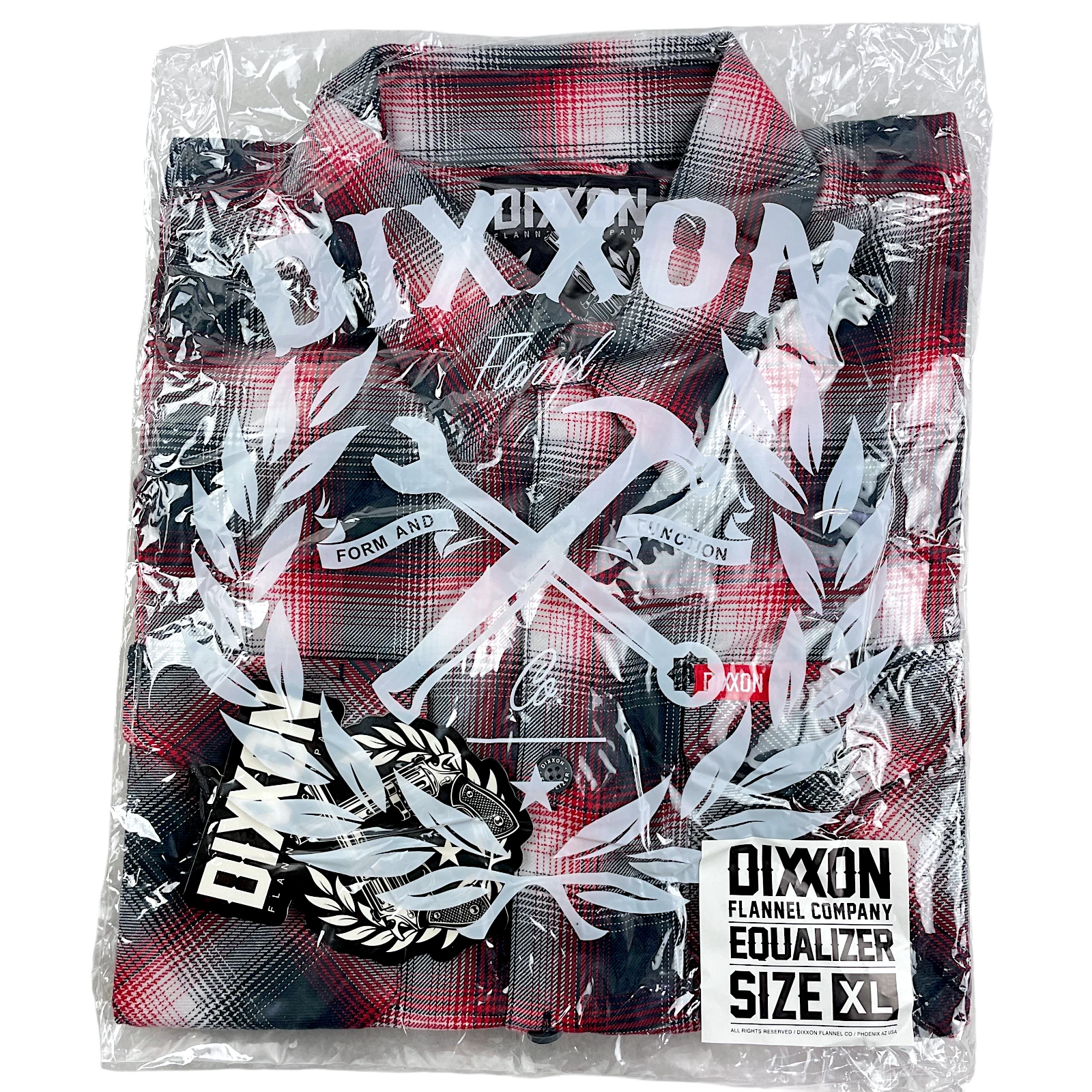 DIXXON Flannel "Equalizer" Men’s XL Plaid Button Shirt Red Black Gray BNIB