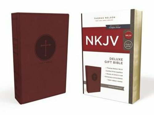 NKJV, Deluxe Gift Bible, Imitation Leather, Burgundy, Red Letter Edition: New - Picture 1 of 1
