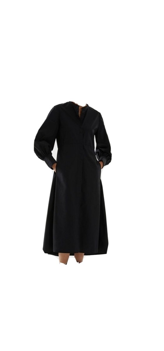 COS COTTON VOLUME SLEEVE MIDI SHIRT DRESS size 12 | eBay