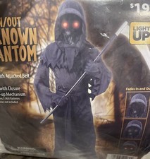 Halloween Fun World Kids Fade In Out Eyes Unknown Phantom Costume Size M 8 NEW