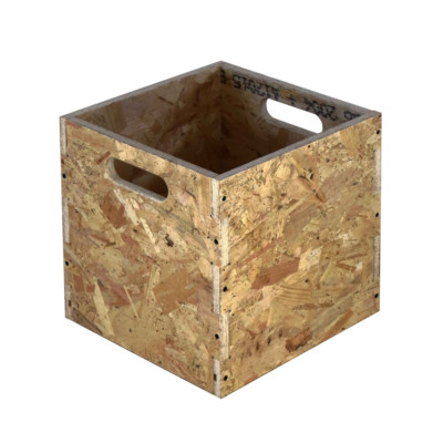 1 x Record cube record crate stacking box shelves vinyl storage 1xassembled OSB