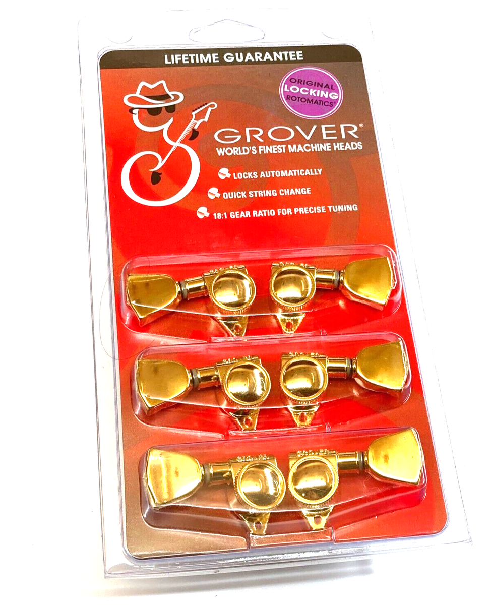 Grover Gold Keystone Roto-Grip Locking Guitar Tuners for Gibson LP