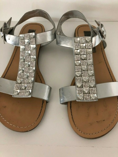 crystal glitter shinny double bandages flat sandals