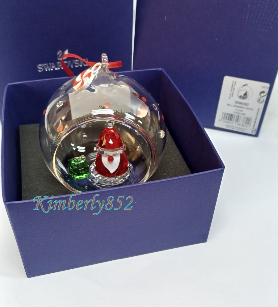 Swarovski Holiday Cheers Santa Claus with Gift Ball Ornament Crystal