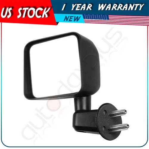 Black Housing For 2007-2017 Jeep Wrangler Driver Side Mirror Manual Fold Clear