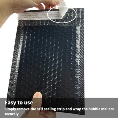 50 Pack Bubble Mailers 9.45x6 Inches - Self Adhesive Padded Shipping Envelopes For Small Business