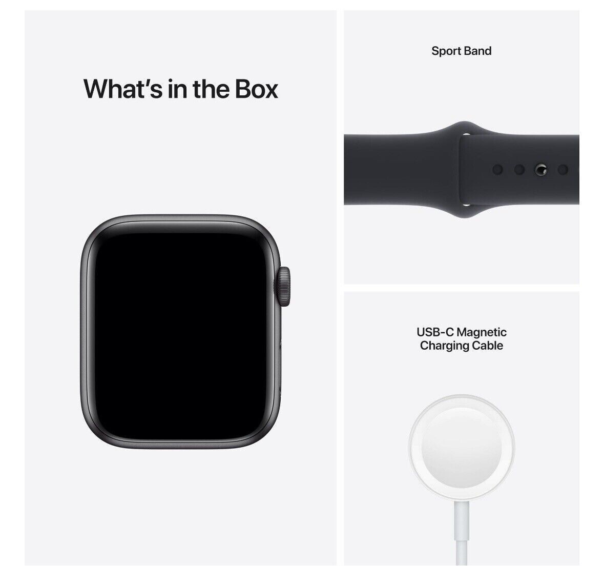 Apple Watch SE 44mm Midnight Space Gray Aluminum Case with