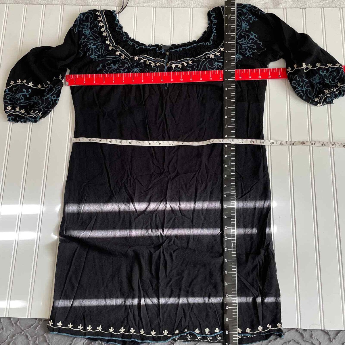green emerald velvet dress Lucky Brand Embroidered Boho Mini Dress Size XS