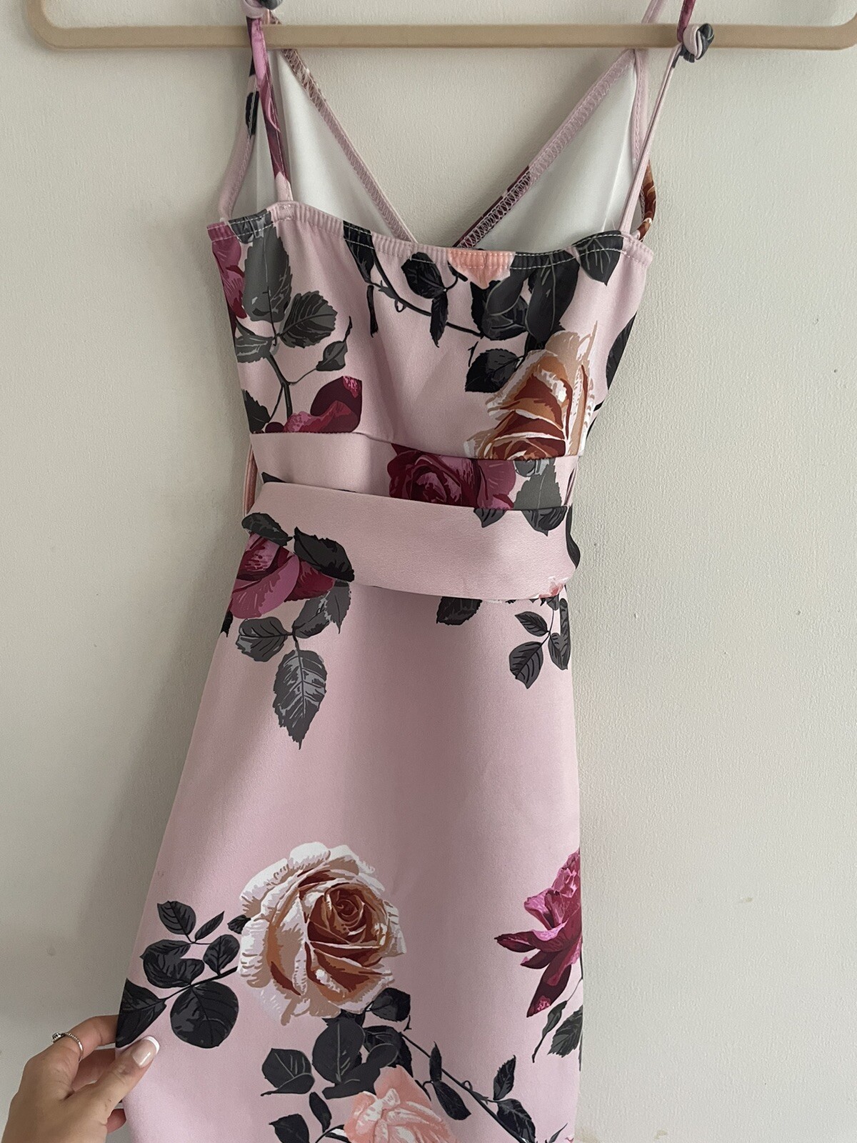 Pink Floral Bodycon Dress Pretty Little Thing Size 6 eBay