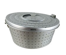 Vintage Dr Oetker Aluminum Steaming Basket Lock Lid West Germany As Is