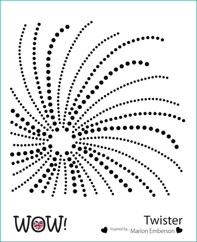 WOW Embossing Powder Twister 14.5cm Stencil Sun Rays Dots Birthday Card Making