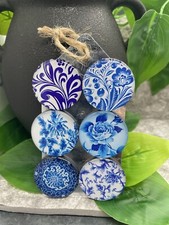 6 PC 1" 25mm Blue Tile Fridge Classroom Whiteboard Magnet Set New Free Ship 35