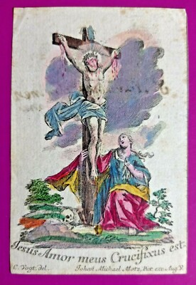 JESUS ON THE CROSS WONDERFUL SAINT OF THE EARLY 800 HAND PAINTED-100 BIS