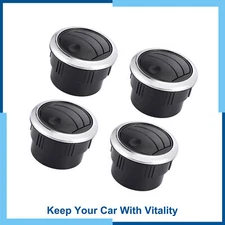 Universal Pack (1) Round AC Air Outlet Vent Louvered Dashboard Electroplate Knob